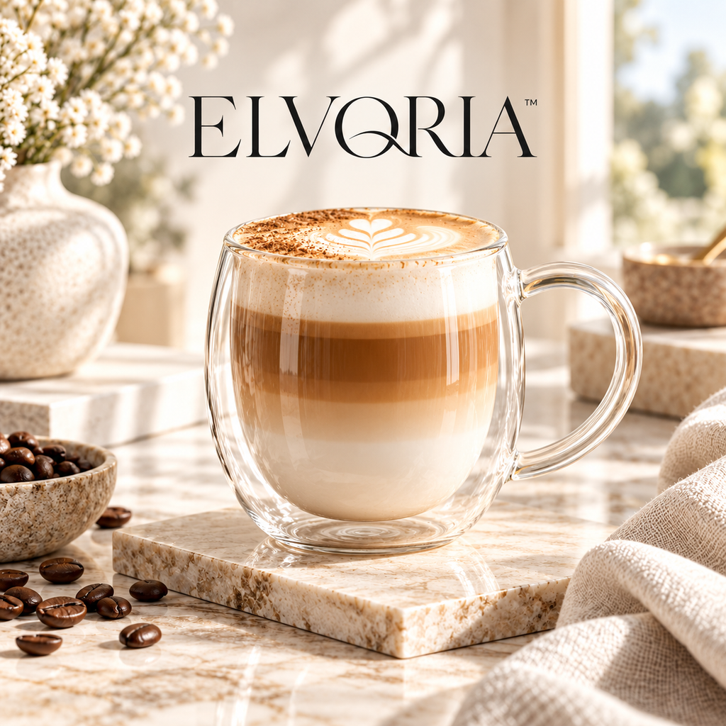 ELVORIA™  Double Wall Glass Mug — Crystal Edition