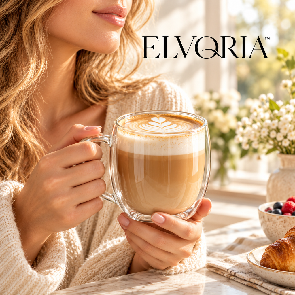 ELVORIA™  Double Wall Glass Mug — Crystal Edition