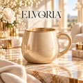 ELVORIA™  Metallic Ceramic Mug — Champagne Edition