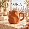 ELVORIA™ Abstract Ceramic Mug — Terracotta Edition